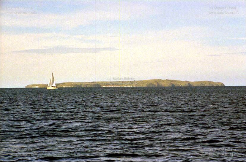 die Insel Susak vom Meer aus